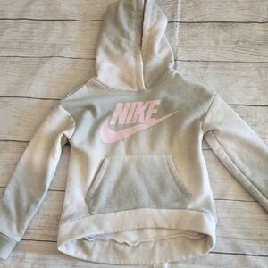 Nike Cream and Pink Hoodie Sweatshirt